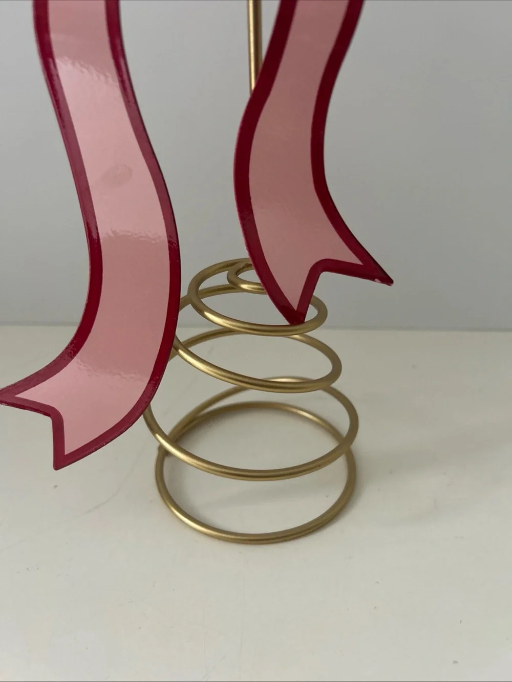 Pink Ribbon Bow Tree Topper Christmas & Valentines Day
